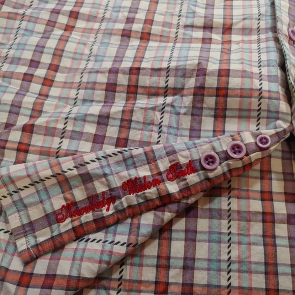 Robert Graham Designer Dress Shirt Men 2X Classic Fit Striped Button - Picture 7 of 8